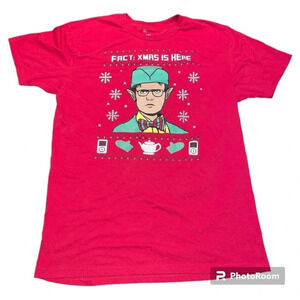 Fact: X-Mas Is Here Dwight The Office T-Shirt Size L Ripple Junction Christmas